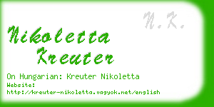 nikoletta kreuter business card